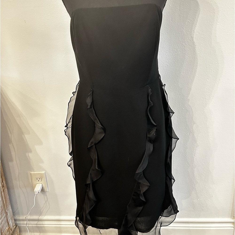 Shani Silk Black Mini Cocktail Dress‎ Size 4 EUC
